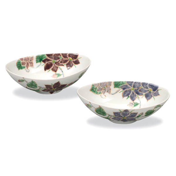 佐藤剛志 九谷焼ペア6.5号鉢 鉄仙 AP8-0255