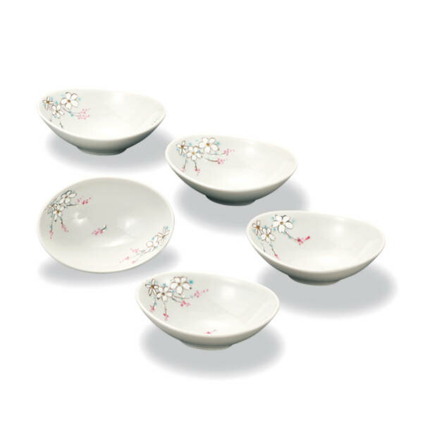九谷焼 幸洋窯3.5号小鉢揃（5個セット）花文 AP8-0308