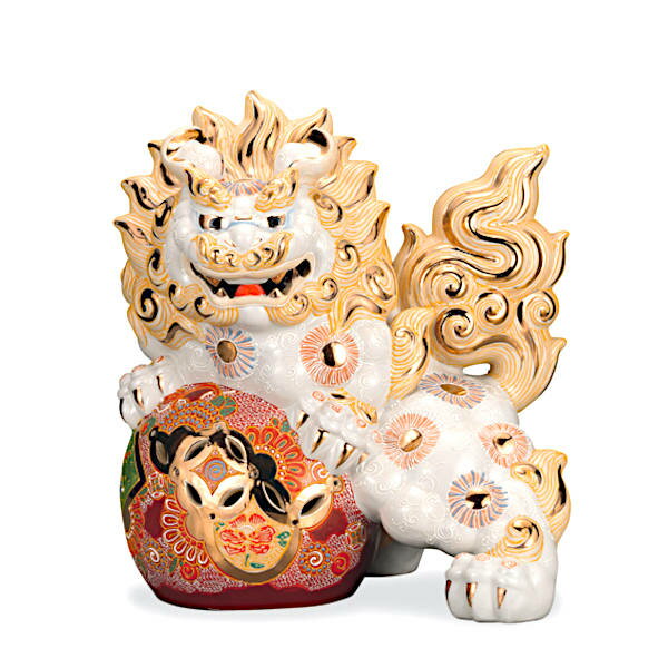樂天商城 - 九谷焼 13号立獅子 白盛 AP8-2002【限定品】