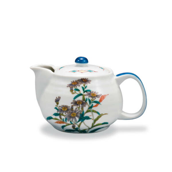 九谷焼 ポット急須（400cc）11月の紫苑 12か月の花 AP8-5167