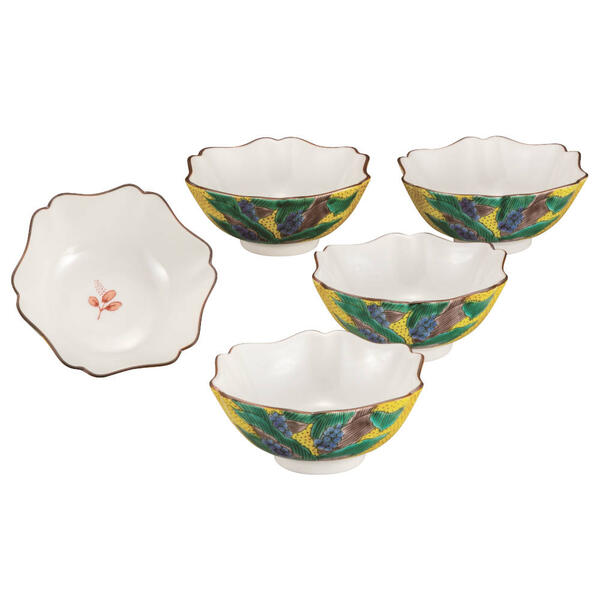 九谷焼 3.5号小鉢揃（5個セット）吉田屋おもとK9-235★