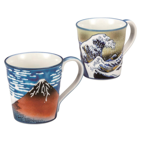 九谷焼 ペアマグカップ 北斎K9-1070★