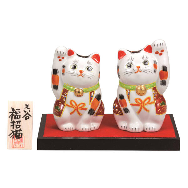 樂天商城 - 九谷焼 3.5号ペア招き猫 盛K9-1521