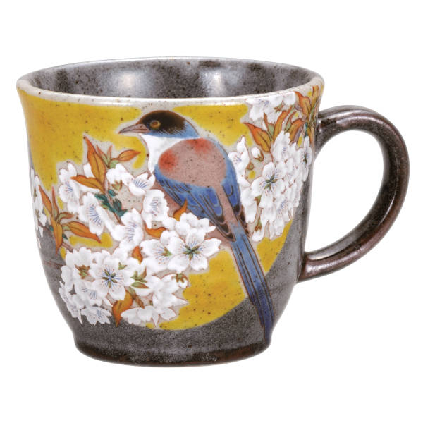 九谷焼 マグカップ 吉田屋山桜に鳥K9-947