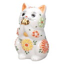九谷焼 2.7号お祈り猫(招き猫)白盛K9-1590