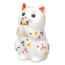 九谷焼 2.7号お祈り猫(招き猫)小花K9-1591