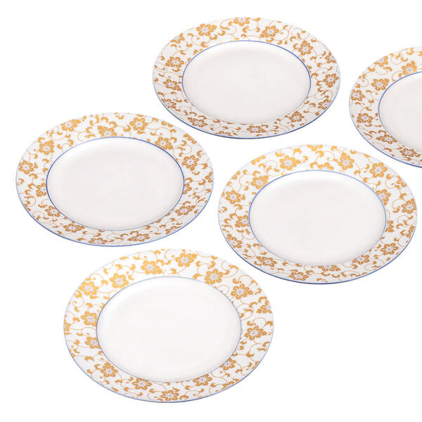 九谷焼 6.5号皿揃（5枚セット）白粒鉄仙K9-183