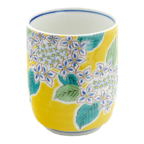 九谷焼 青郊窯湯呑み あじさい 四季の花SK-292