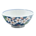 九谷焼 青郊窯飯碗(ご飯茶碗)桜 四季の花SK-251