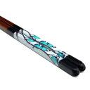 青郊窯 九谷色絵若狭塗箸 山雀(黒 23cm)IC-05B