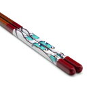 青郊窯 九谷色絵若狭塗箸 山雀(赤 21cm)IC-05R