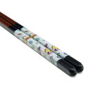 青郊窯 九谷色絵若狭塗箸 宝尽くし(黒 23cm)IC-07B