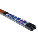 青郊窯 九谷色絵若狭塗箸 丸紋宝紋(黒 23cm)IC-10B