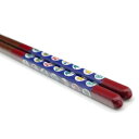 青郊窯 九谷色絵若狭塗箸 丸紋宝紋(赤 21cm)IC-10R