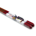 青郊窯 九谷色絵若狭塗箸 古九谷鳳凰(赤 21cm)IC-11R