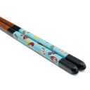 青郊窯 九谷色絵若狭塗箸 えんぎもの(黒 23cm)IC-17B