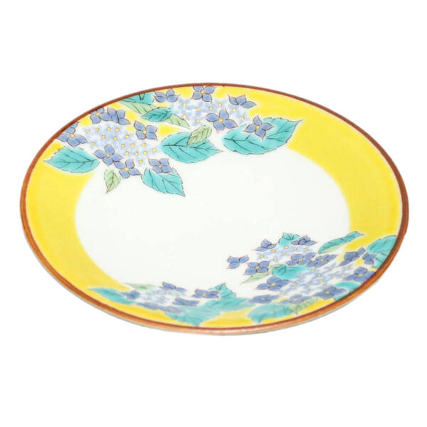 九谷焼 青郊窯4.6号皿 あじさい 四季の花SK-427