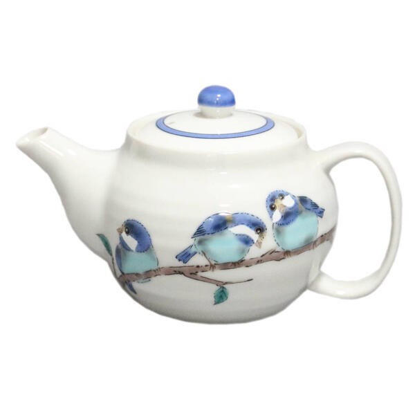 九谷焼 青郊窯ポット急須（380ml）山雀 やまがらSK-218