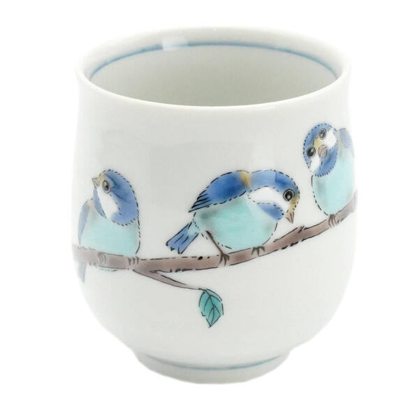 九谷焼 青郊窯湯呑み 山雀 やまがらSK-216