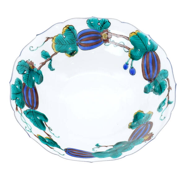 三ツ井為吉 九谷焼5号中鉢 からす瓜