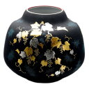 仲田錦玉 九谷焼10号花瓶 白金盛(プラチナ盛)葡萄 青粒