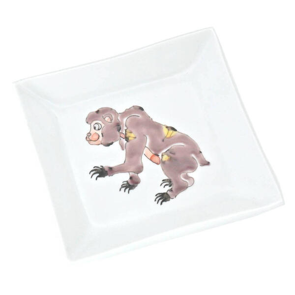 山近泰 九谷焼3号角皿 申