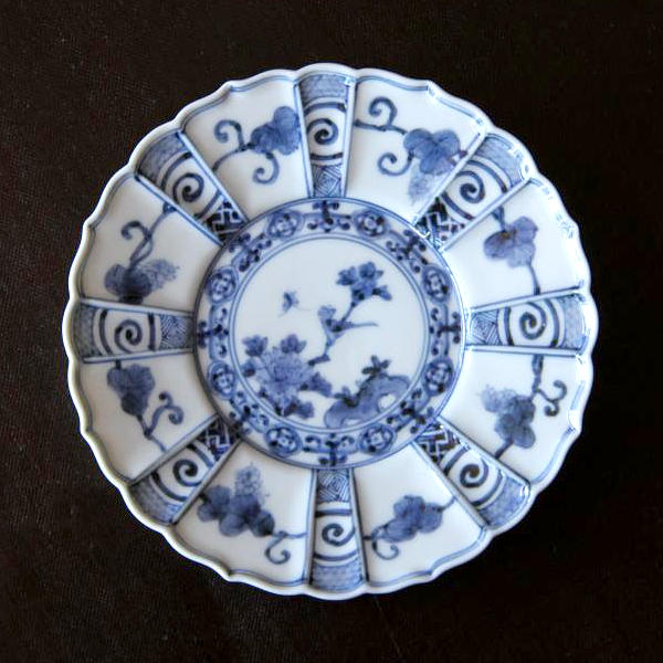 本九谷焼(特選作家) >山本長左 >4.5号皿 青華宝珠唐草花鳥紋 本九谷焼(特選作家) >山本長左 >4.5号皿 青華宝珠唐草花鳥紋