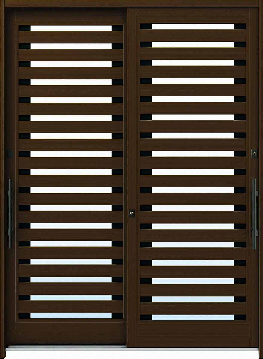 YKKAP玄関 断熱玄関引戸 れん樹[伝統和風] 6尺2枚建[ランマ無] A09[アルミ色]：複層ガラス[幅1870mm×高..