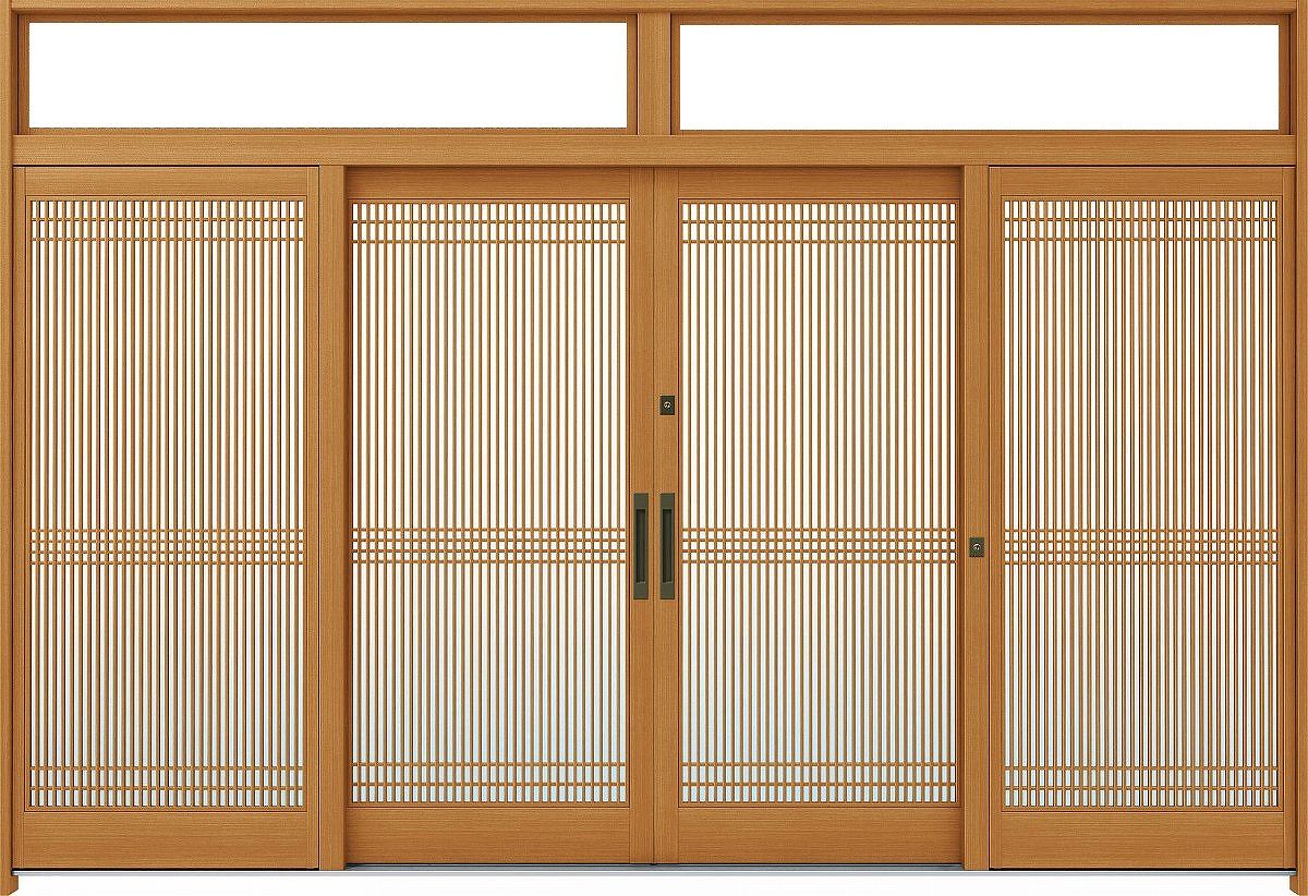 ◎オプション商品◎中桟付スライド網戸　引分け戸・引込み戸用　木目柄格子付スライド網戸　引分け戸・引込み戸用　木目柄中桟無スライド網戸　引分け戸・引込み戸用　木目柄室内額縁用アングル　4枚建壁付防風ポスト半外付型用　コンクリート納まり用アンカー　上枠（ランマ付）用半外付型用　コンクリート納まり用アンカー　上枠（ランマ無）用・たて枠用グレーチング排水溝モール(真壁納まり用) 主材料 アルミ形材 商品内容 ガラス入り完成品引戸本体×2枚 未組立枠×1セット 錠セット×1セット 袖パネル×2枚 ランマ×2セットガラス厚（透明5mmガラス、不透明4mmガラス） ジャンル：YKK ap・住宅・建材・DIY・日曜大工・取り替え・リフォーム商品画像種類：商品単体外観ご注文前にページ下部のご注文時の注意をお読み下さい