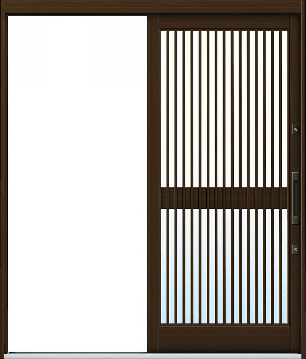 YKKAP玄関 玄関引戸 れん樹[伝統和風] 外片引込み戸[ランマ無] A03［アルミ色］：単板ガラス[幅1690mm×高1960mm]【ykk】【YKK玄関引き戸】【引き戸】【れんじゅ】【玄関戸】【玄関ドア引戸】