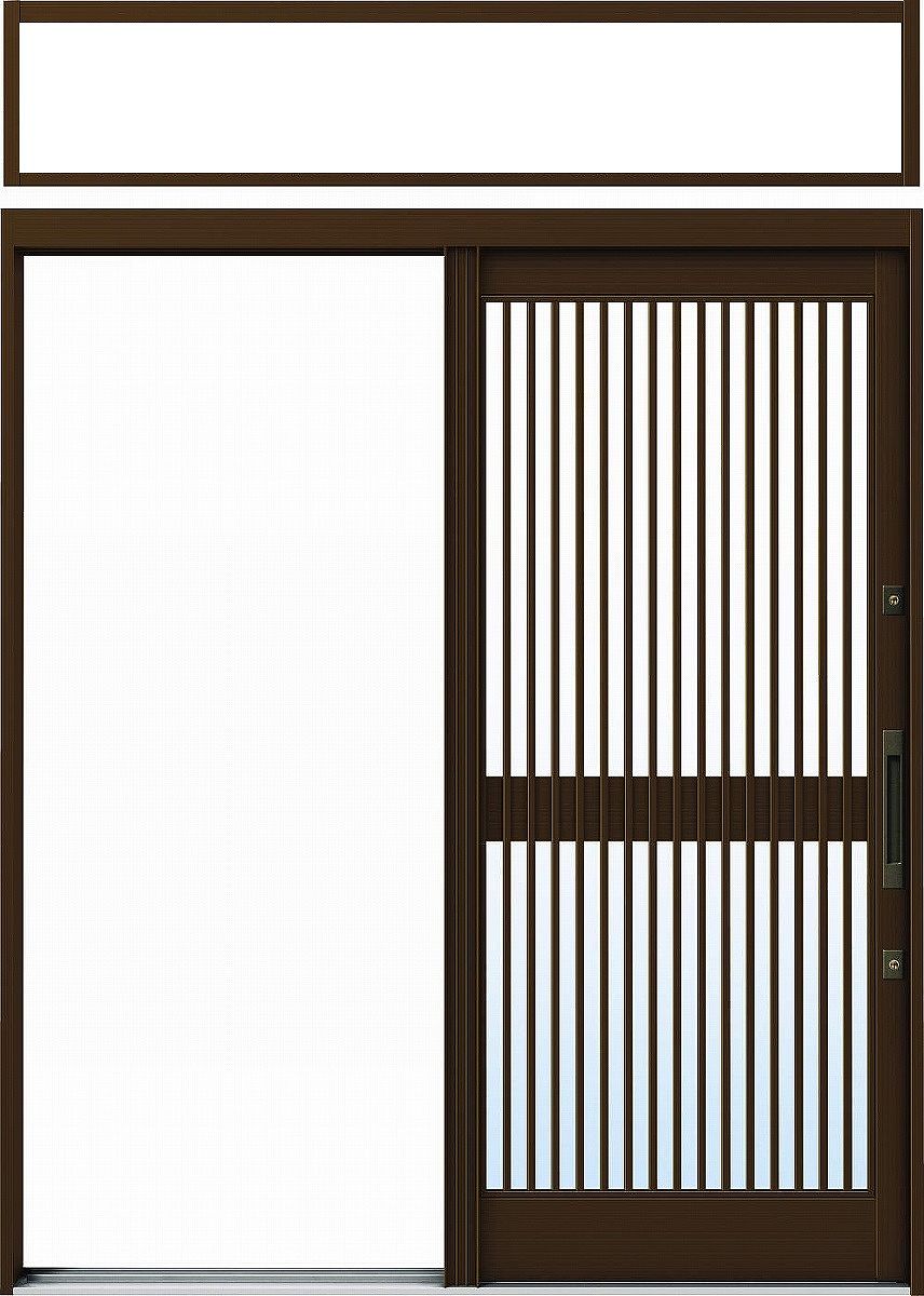 YKKAP玄関 玄関引戸 れん樹[伝統和風] 内片引込み戸[ランマ付] A03[アルミ色]：単...
