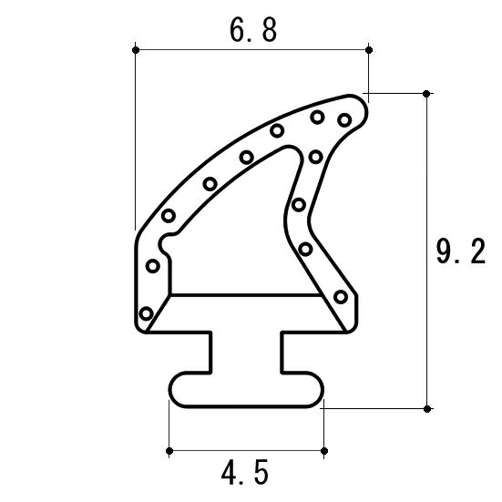 三協部品 気密材 PYTA826 10m巻の梱包 代替品:WD6278 部品色:黒 (KC) タイト材 ゴムパッキン 緩衝材 衝撃吸収材 吸音材