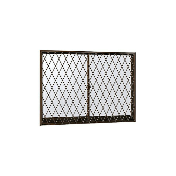 YKKAP窓サッシ 引き違い窓 フレミングJ[Low-E複層防犯ガラス] 2枚建[面格子付] ラチス格子[半外付]透明4mm+合わせ透明7mm：[幅1235mm×高1170mm]