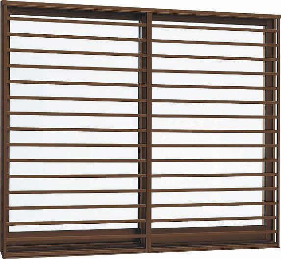 YKKAP窓サッシ 引き違い窓 フレミングJ[Low-E複層防犯ガラス] 2枚建[面格子付] 横格子[半外付]透明4mm+合わせ型7mm：[幅780mm×高970mm]