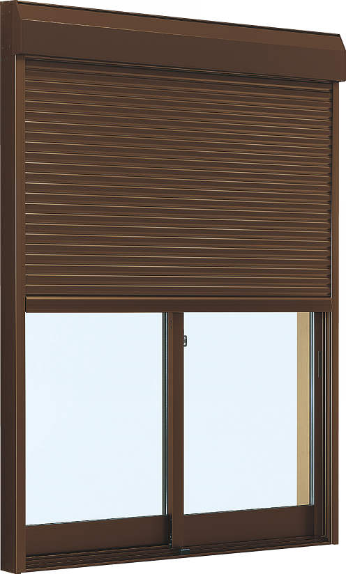 YKKAP窓サッシ 引き違い窓 フレミングJ[Low-E複層防犯ガラス] 2枚建[シャッター付] スチール耐風[半外]Low-E透明5+合わせ型7mm：[幅1820mm×高970mm]