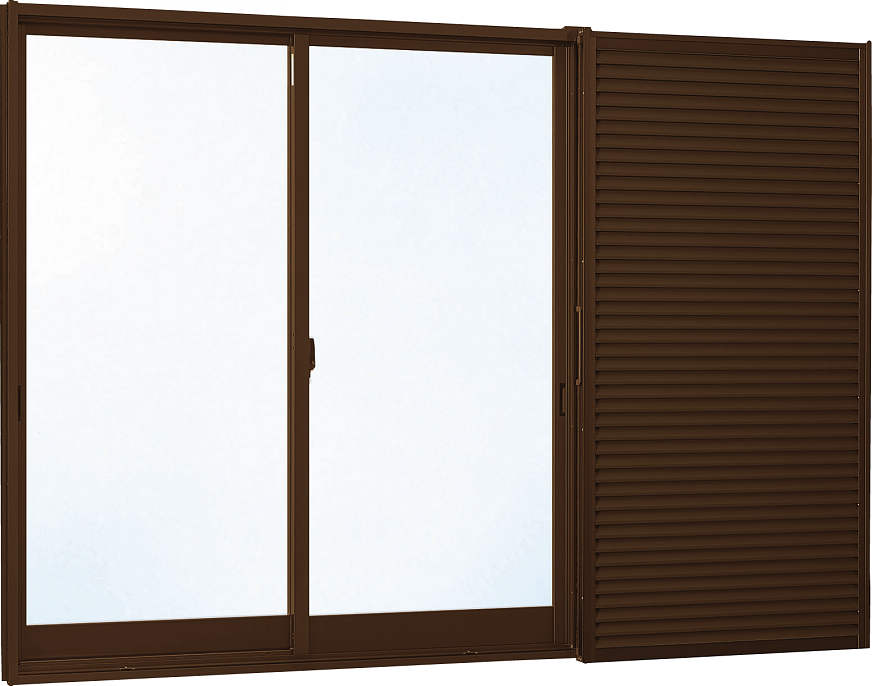 YKKAP窓サッシ 引き違い窓 フレミングJ[Low-E複層ガラス] 2枚建[雨戸付] 半外付型：[幅1780mm×高770mm]