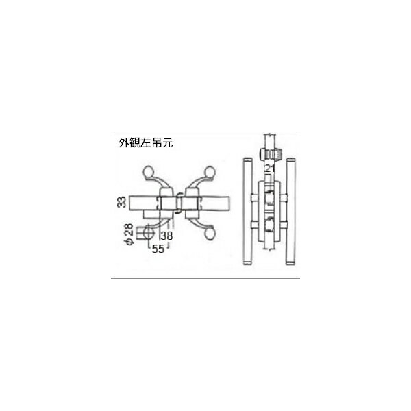 LIXIL補修用部品 ドア・引戸用部品 錠 玄関・店舗・勝手口・テラスドア 把手：バーハンドルセット両開き用[DECZ101A]【リクシル】【TOSTEM】【トステム】【アルミドア】【ハンドル】【鍵】【錠】