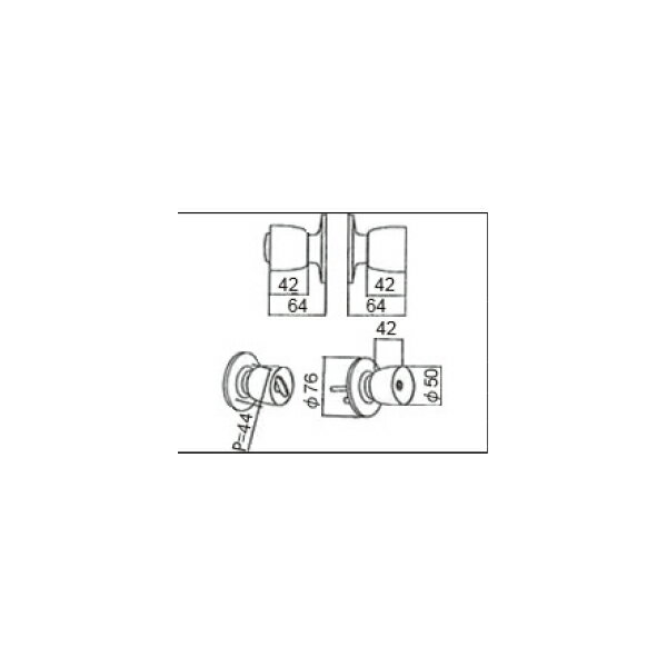 LIXIL補修用部品 ドア・引戸用部品 錠 玄関・店舗・勝手口・テラスドア 把手：握り玉セット[DASZ002A]【リクシル】【TOSTEM】【トステム】【アルミドア】【ハンドル】【鍵】【錠】