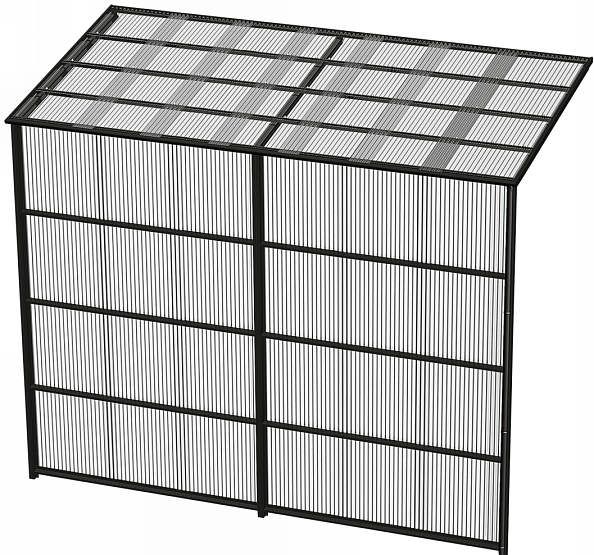 YKKAPウォールエクステリア 囲い ストックヤードII 積雪～20cm地域用 基本セット[H=9尺]：奥行861mm[幅3660mm×高2785mm]【YKK】【波板囲い】【簡易物置】【壁付け施工】