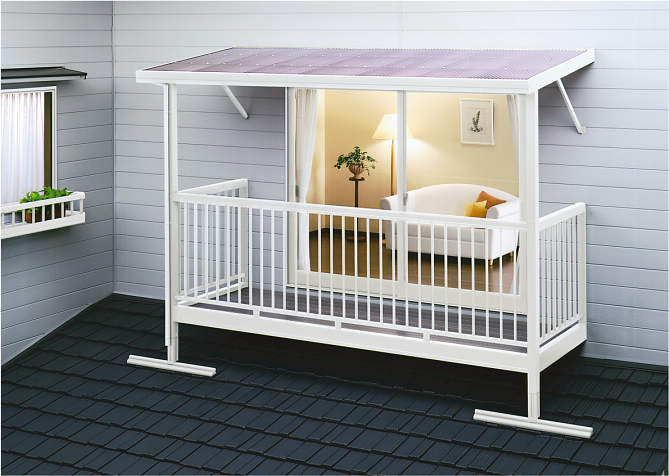 YKKAPウォールエクステリア バルコニー屋根 2TC-6 積雪~100cm地域用[関東間] 出幅4尺：奥行1170mm　単体タイプ　2間【バルコニーは別途商品です】