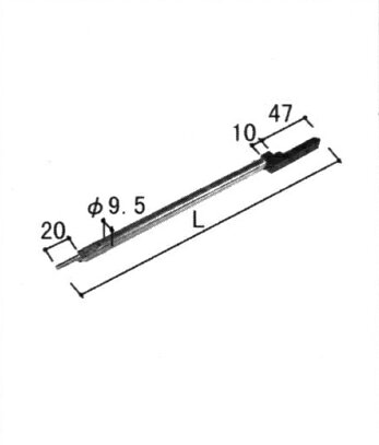 三協アルミ補修用部品 装飾窓 ロープ ワイヤー ロッド棒：ロッド棒(たてかまち) L 348.3mm WB2654-18 【三協】【対応商品名を上部画像にてご確認下さい】【ノイリッチ ノイスタR アンテオVR アルドミックR】