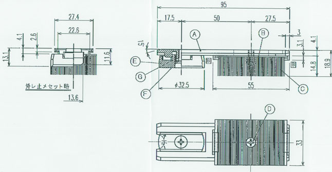 YKKAPオプション 窓サッシ 引き違い窓 フレミングJ：砂埃対応部品[4枚建て用]