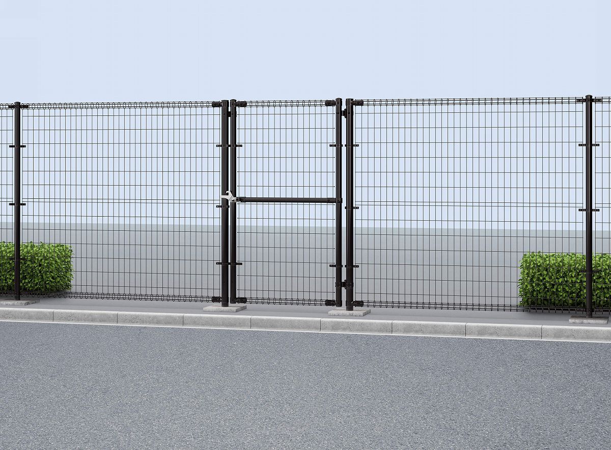 YKKAPガーデンエクステリア 門扉 イーネット 2型 片開き[門柱セット]：[幅800mm×高970mm]