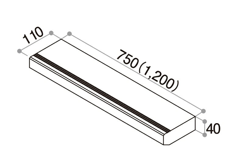 Rakuten - YKKAPアルミインテリア オプション：側板タイプ用上段框 110×750×40
