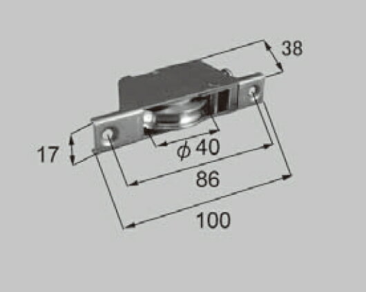 LIXIL補修用部品 新日軽ブランド部品 ドア・引戸・内装材 戸車・滑車 戸車：調整戸車(φ40)[C8A01614]【新日軽玄関引戸】【店舗引戸】【浴室折戸】【浴室引戸】【片引戸】【引違い戸】【網戸戸車】
