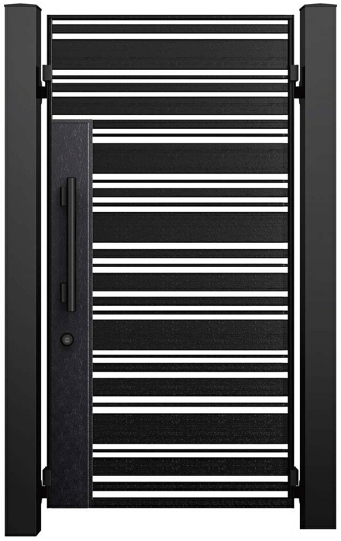 YKKAPガーデンエクステリア 門扉 シャローネ SA04型 片開き[門柱セット]：扉1枚寸法：[幅800mm×高1600mm]