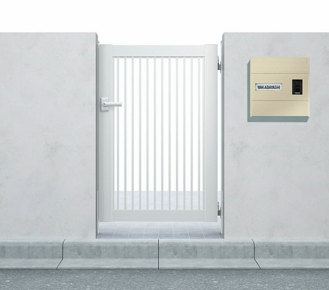 YKKAPガーデンエクステリア 門扉 シンプレオ 10型 片開き[門柱内開きセット]：[幅900mm×高1200mm]