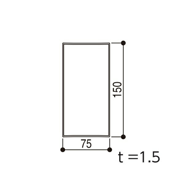 Other - YKKAPガーデンエクステリア 汎用形材 その他ホロー材(キャップ無)：□75×150 ホロー材 桁 長さ：5920(アルミ色)5800(木調色)【YKK】【エクステリア】【外構】【間仕切り】【アルミ角材】