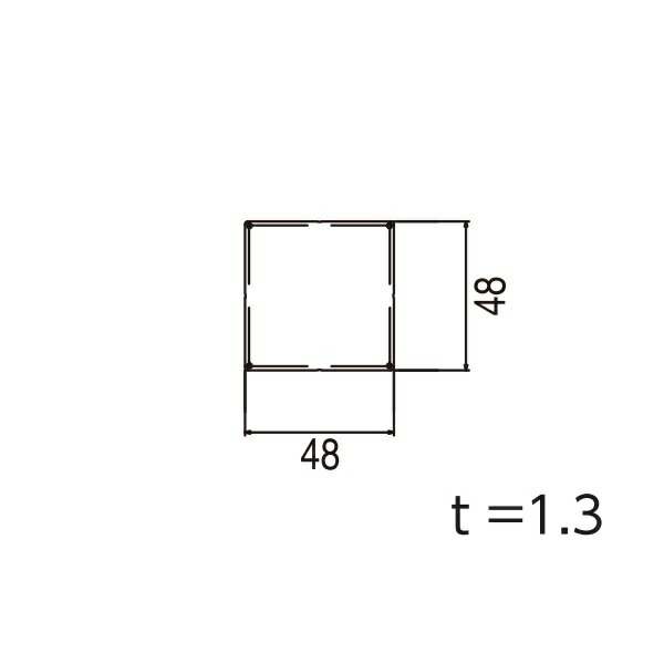 乐天商城 - YKKAPガーデンエクステリア 汎用形材 その他ホロー材(キャップ無)：□48×48 ホロー材 角パイプ 長さ：5970【YKK】【エクステリア】【外構】【間仕切り】【アルミ角材】