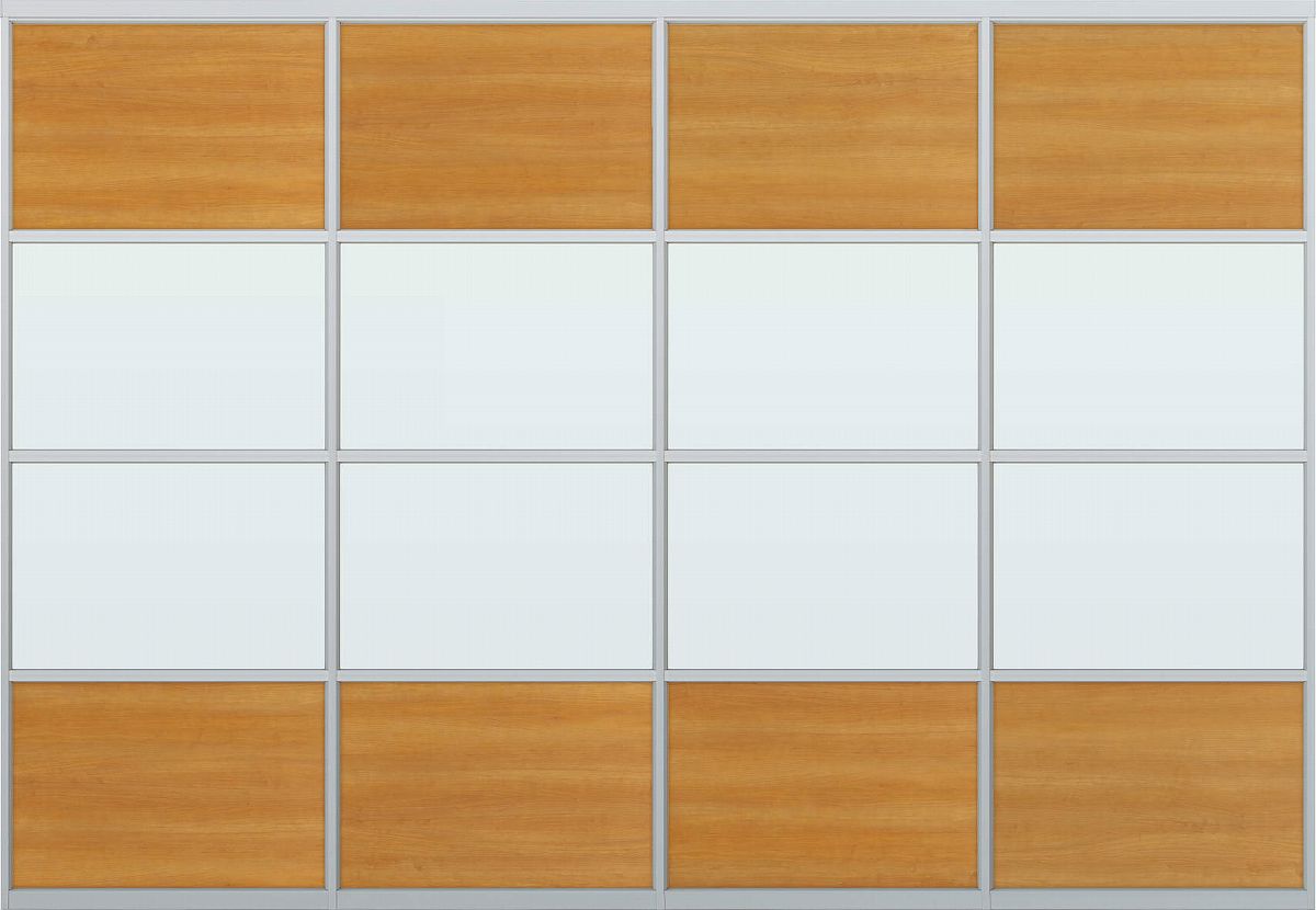 YKKAPアルミインテリア スクリーンパーティション[間仕切] 固定タイプスクリーンデザイン アルミ枠 4枚パネル Cタイプ：[幅1946～3530mm 高2143～2442mm]【YKK】【室内インテリア】【サッシ】…